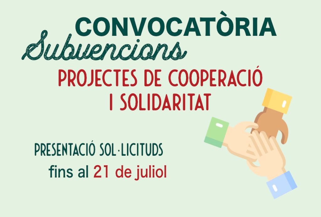 Oberta la Convocatòria de subvencions per desenvolupar projectes de solidaritat i cooperació al municipi durant l’any 2022